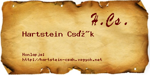 Hartstein Csák névjegykártya